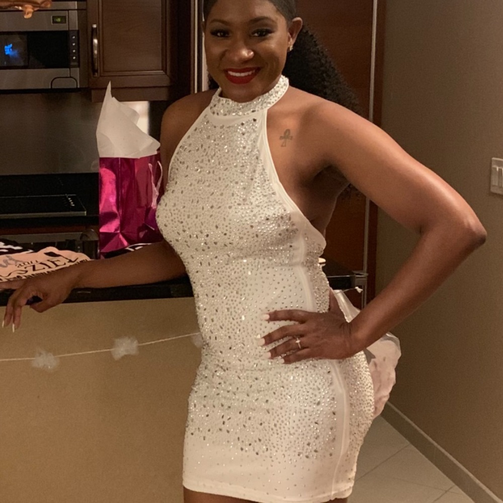 White sequin dress